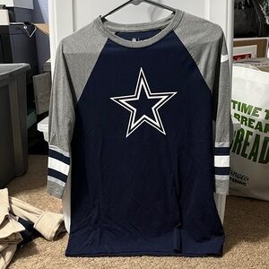 Women’s Nike Gray and Navy Cowboy’s 3/4 length sleeve Raglan Shirt